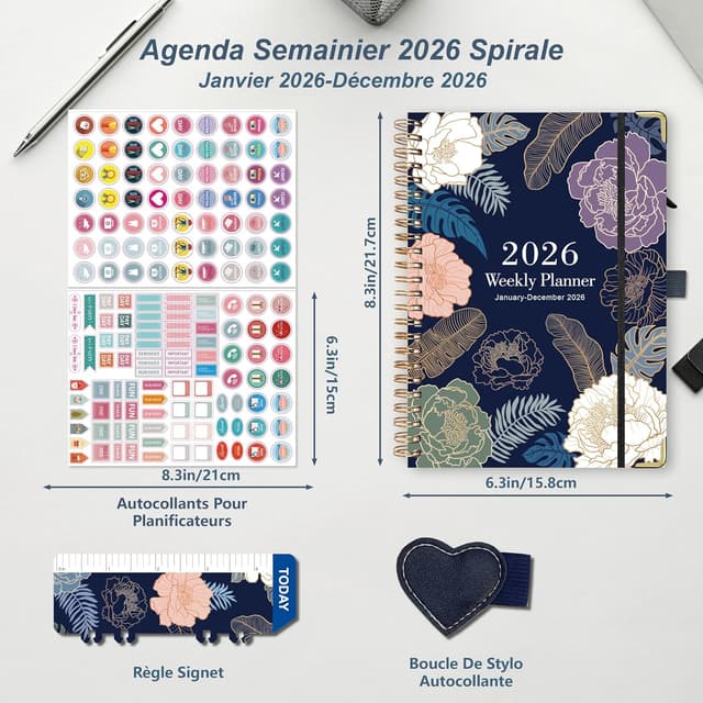 Detalle 2 de Agenda 2026 Neysa semainier A5 12 mois