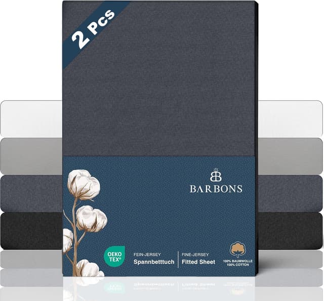 Thumbnail 6 de BARBONS Spannbettlaken 200x200cm Jersey für Boxspringbett