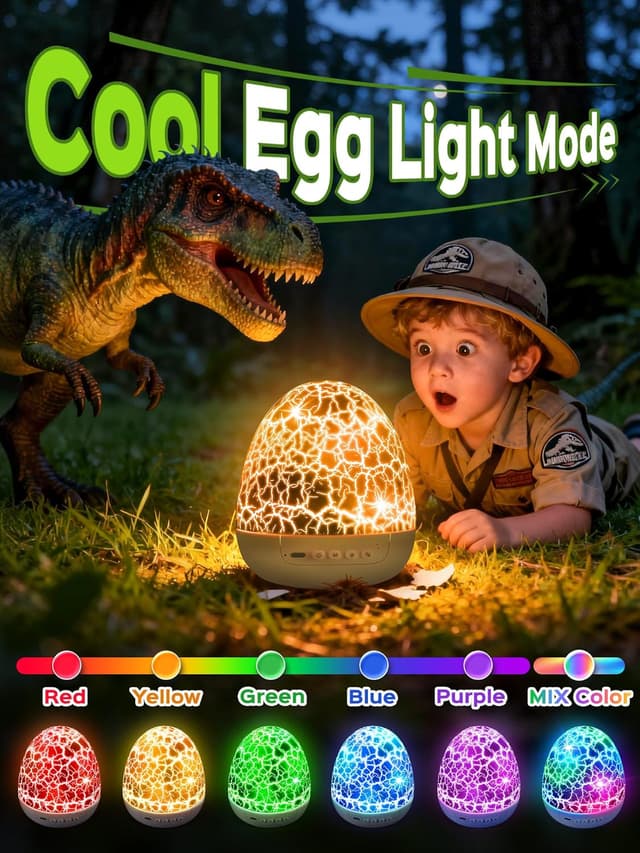 Detalle 2 de Beast Truck Dinosaur Egg Night Light 31 Colors
