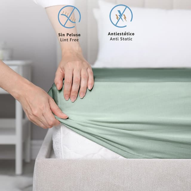 Thumbnail 5 de Komfortec Sábana Bajera Ajustable 180x200 cm, 100% Algodón