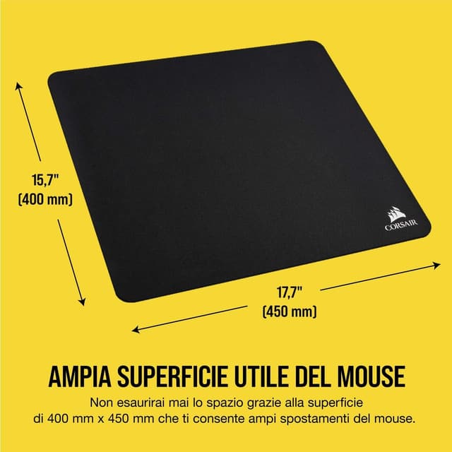 Detalle de Corsair MM250 Champion tappetino per mouse da gioco XL Nero (450 x 400 mm)