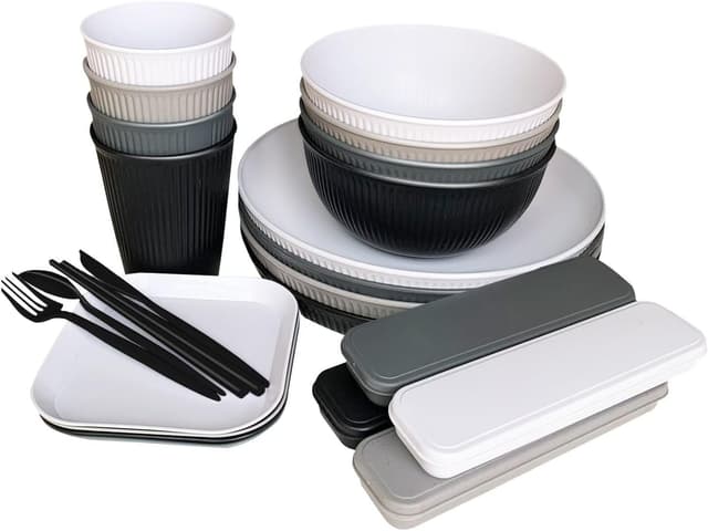 Thumbnail 6 de Camping Plates Unbreakable Dinner Set for 6