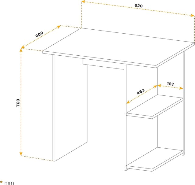 Detalle 1 de RICOO Escritorio Madera Gris 82x76x60cm Para Oficina y Gaming 🖥