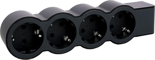 Detalle de Legrand 694576 Regleta de Enchufes 4 Tomas, Negro/Gris ⚡