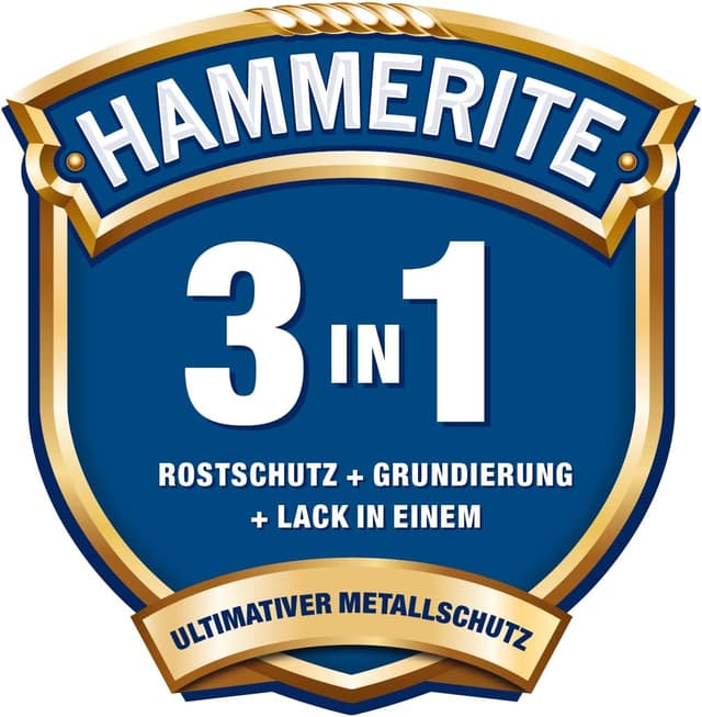 Detalle 2 de Hammerite Metallschutzlack Hammerschlag 3in1 Rostschutz, Silbergrau – 750 ml