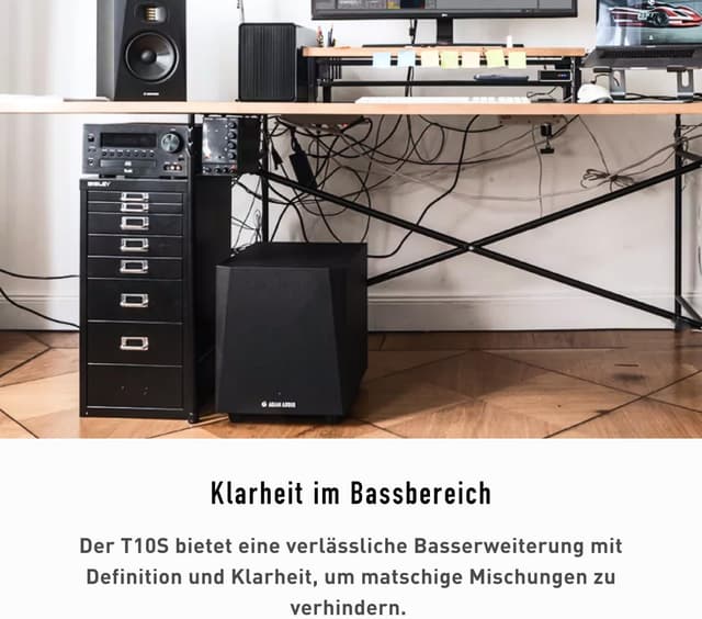 Detalle de ADAM Audio T10S aktiver Subwoofer für Aufnahmen, Mischungen und Mastering