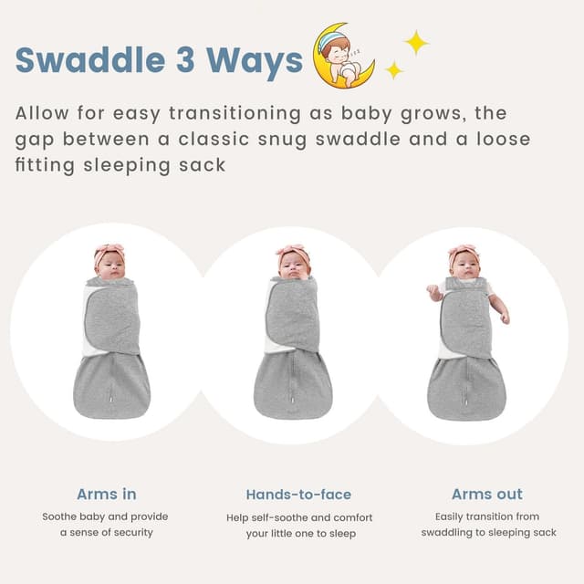 Detalle 2 de ZIGJOY Newborn Sleeping Bag Swaddle Wrap 1.0 TOG (100% cotton) – Grey