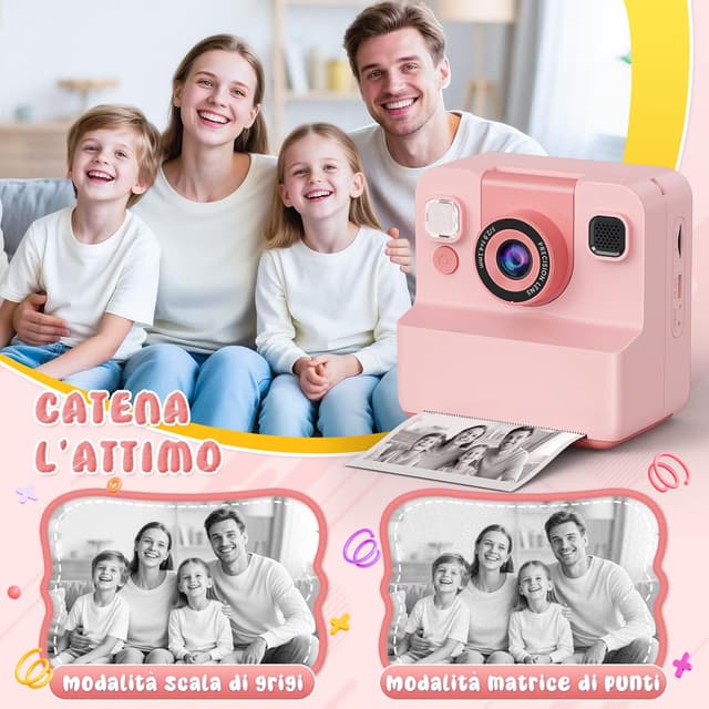 Detalle de Yidoroye Macchina Fotografica Bambini istantanea con schermo HD da 2,4" e stampa rapida