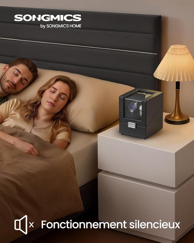 Detalle 2 de SONGMICS Boîte Remontoir Automatique 2 montres