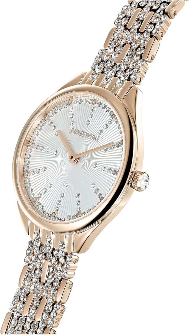 Detalle 1 de Montre Swarovski Attract Collection Swiss Made en acier inoxydable, PVD or champagne