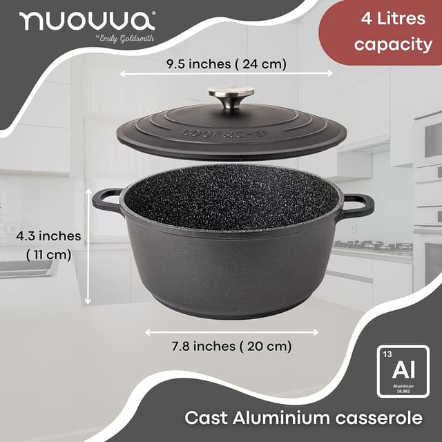 Thumbnail 1 de Nuovva 24cm Non-Stick Casserole Pot 4L 🍲