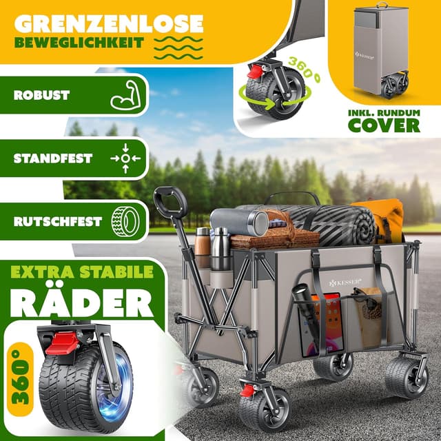 Thumbnail 2 de KESSER® Carro de mano GTR9000 🚚, 200 kg, plegable, resistente, con funda