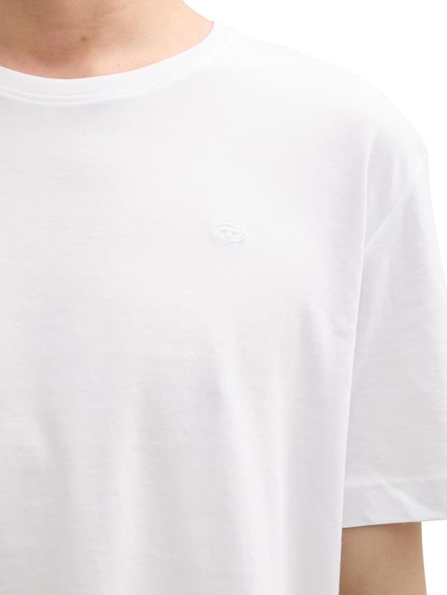 Detalle 2 de TOM TAILOR maglietta da uomo 20000 bianco (XL): comfort leggero e stile pulito