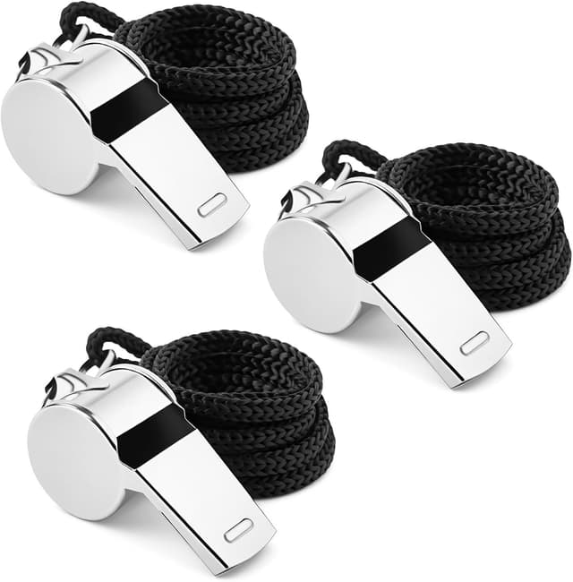 Detalle de AYESY Fischietti sportivi in acciaio inox (set da 3) con cartellini arbitro