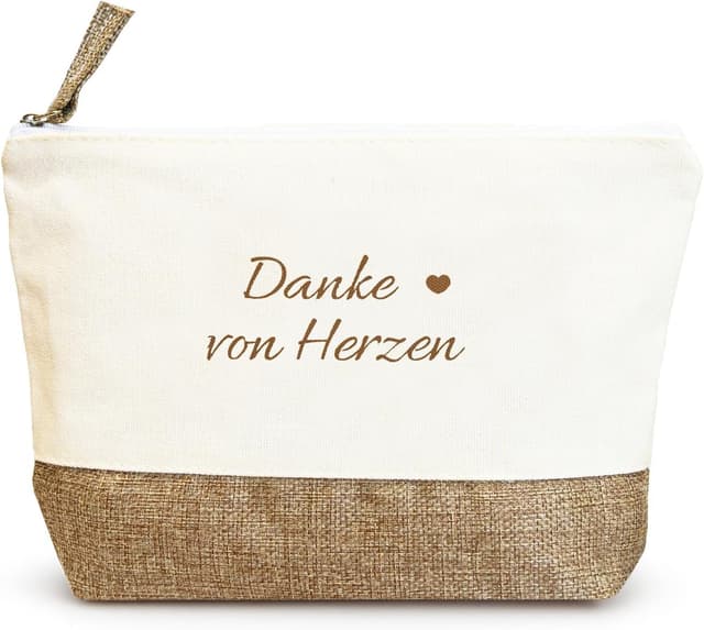 Detalle de FreiSterne Dankeschön Geschenk: Kosmetiktasche „Danke von Herzen“ als kleine Aufmerksamkeit