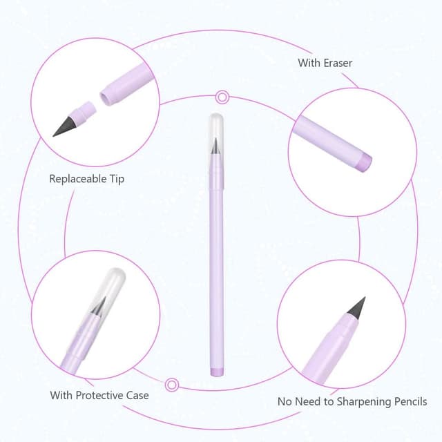 Detalle de Vicloon astuccio telescopico cartoon con cerniera ed espansione, con 2 “matite eterne”