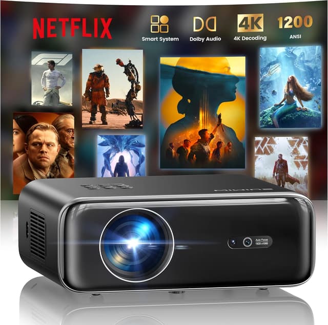 Detalle de Netflix Officially Smart 4K Projector 1200 ANSI