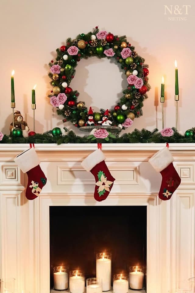 Detalle 2 de N&T NIETING Artificial Glitter Roses (Pink), 25pc DIY fake flowers with bendable stems