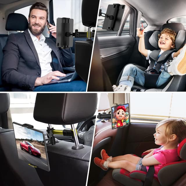 Thumbnail 6 de SKBSD Tablet-Halterung Auto mit ausziehbarem Kopfstützenarm und 360°-Drehung für 4,7–13 Zoll Geräte