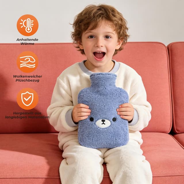 Thumbnail 2 de samply Wärmflasche 2 L Dunkelblauer Bär