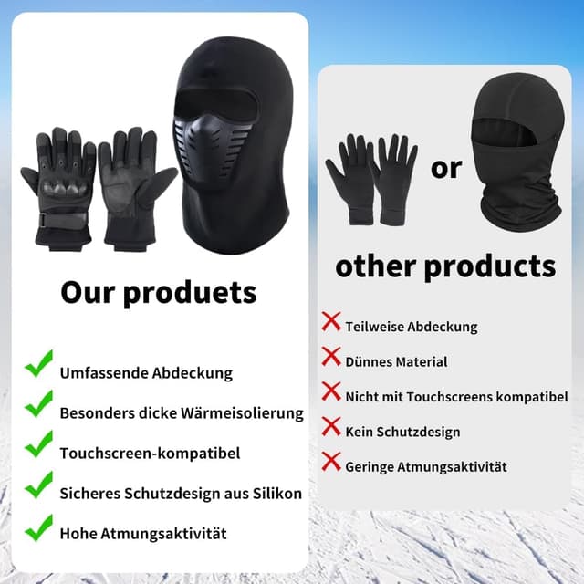 Thumbnail 6 de Fosoloni Winter Motorradhandschuhe mit Protektoren und Touchscreen-Funktion