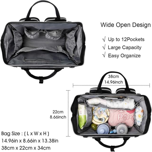 Detalle 2 de Pomelo Best Borsa a tracolla Pomelo Best per pannolini e fasciatoio, grande capacità in Oxford impermeabile