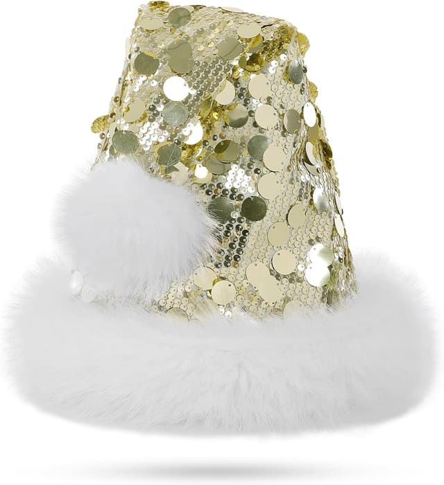 Detalle de Chapeau de Père Noël adulte KONVINIT double épaisseur à paillettes