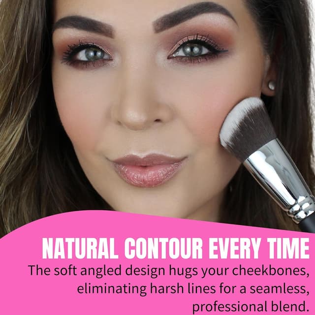 Detalle de Beauty Junkees Angled Blush Brush for Cream, Liquid & Powder Makeup