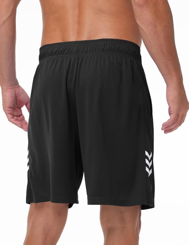 Detalle de kuzwufs Herren Sporthose – kurze, atmungsaktive Dry-Fit Gym- & Lauf-Shorts mit reflektierenden Details