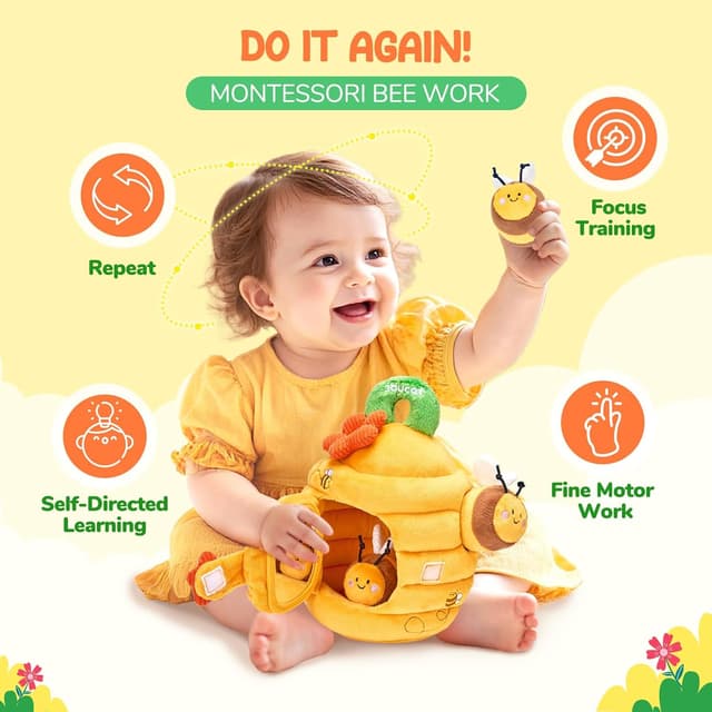 Detalle 2 de Baby beehive sensory toy 6–12 months