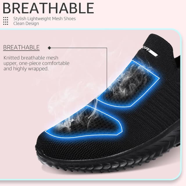 Detalle de Baskets femme respirantes à enfiler (slip-on) semelle antidérapante