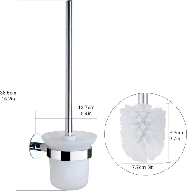 Thumbnail 3 de DUFU Set Brosse WC Murale 2 Têtes, Bol en Verre