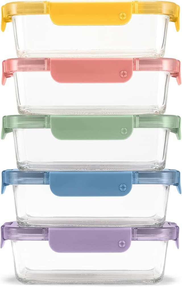 Detalle de Ello Color Lock 3.4 Cup Glass Meal Prep Set 🍱