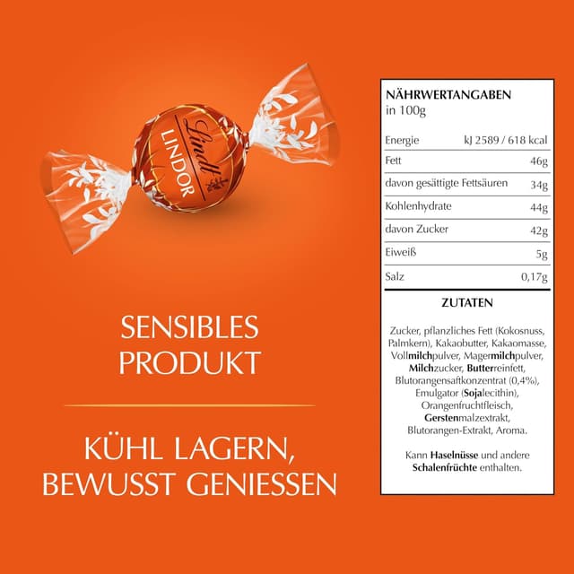 Detalle 2 de Lindt LINDOR Schokoladenkugeln 1 kg 🍫