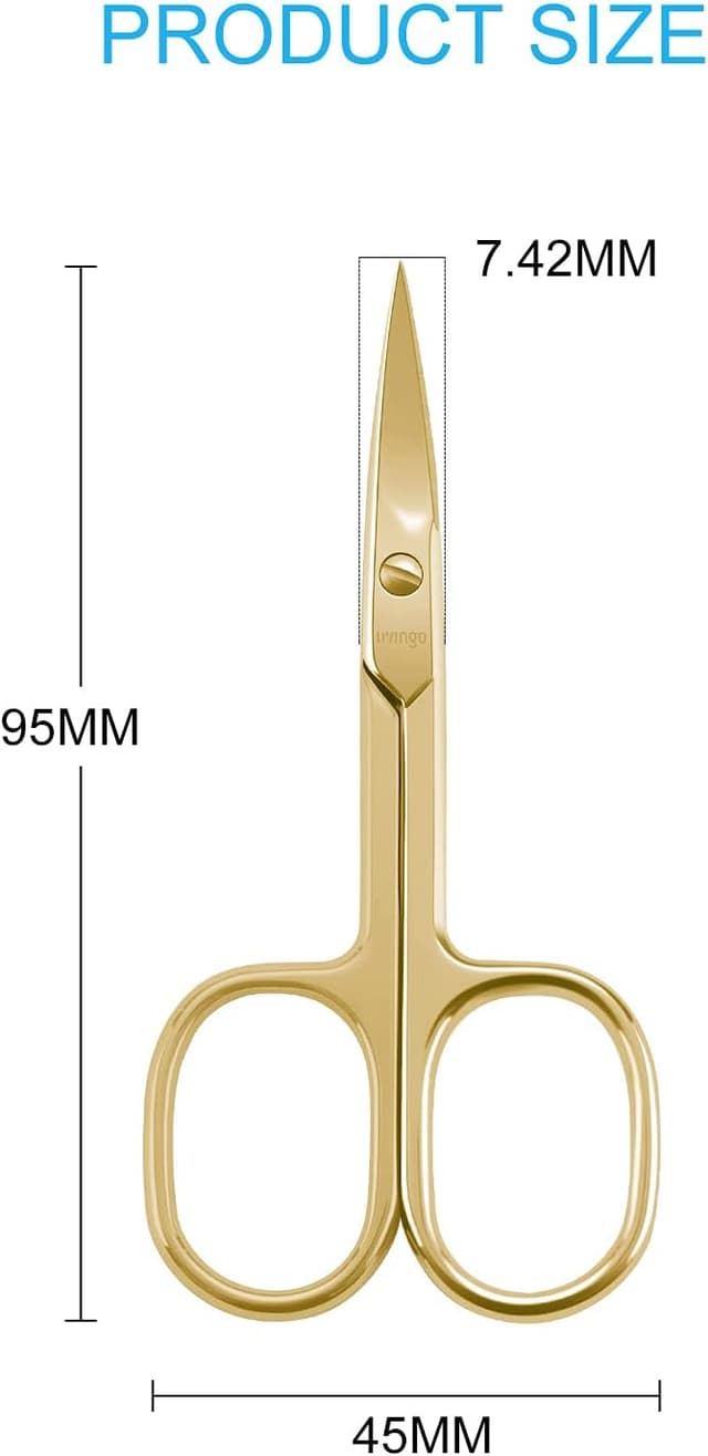 Detalle de LIVINGO Premium Nail Scissors with Curved Stainless Steel Blades and Metal Case