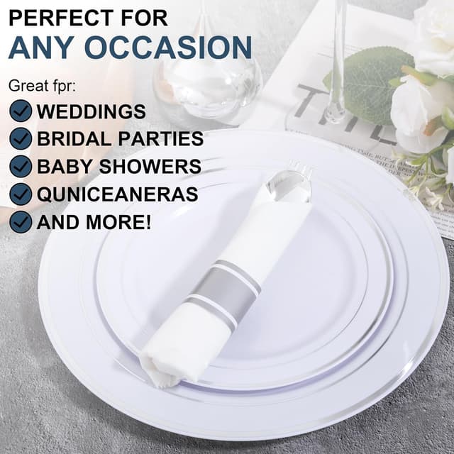 Thumbnail 1 de Joyido 400PCS Pre Rolled Silverware Set 100-Pack