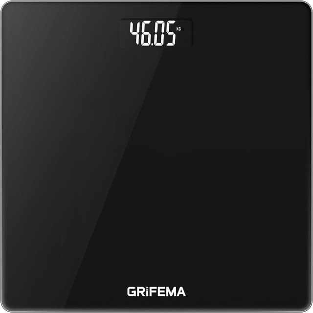 Detalle de GRIFEMA GA2001-1 Personenwaage digital mit Step-On-Technik, schwarz