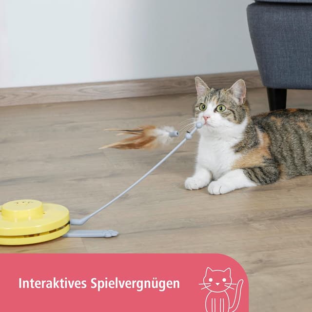 Detalle de Kerbl 2-in-1 Catch The Tail Feather Cat Toy with rotating feather and stick play modes