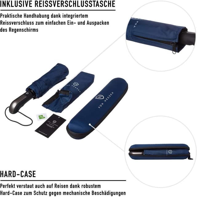 Detalle 2 de VON HEESEN Regenschirm sturmfest 140 km/h