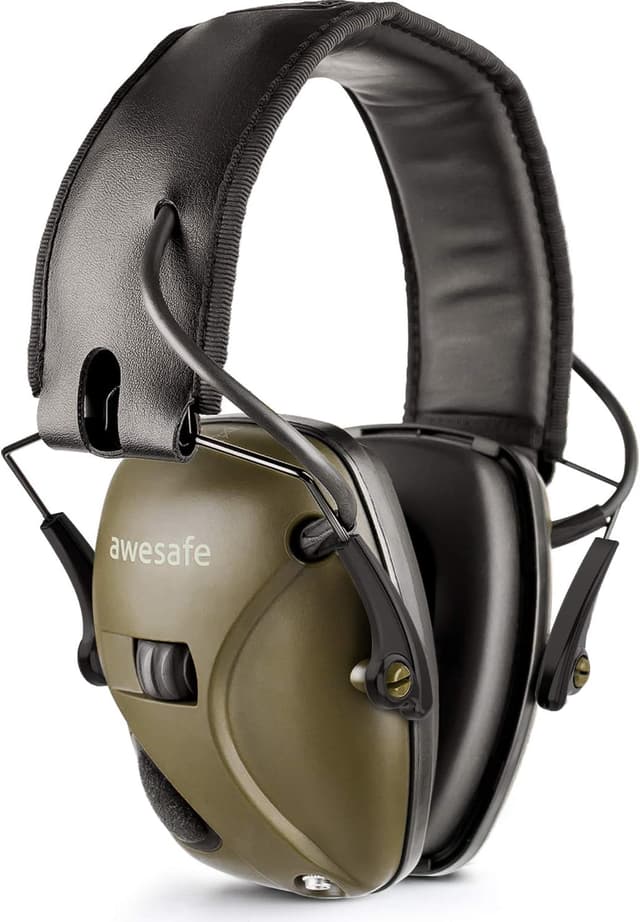Detalle de awesafe GF01 Electronic Shooting Earmuffs (NRR 24) – noise reduction ear defenders for shooting and hunting