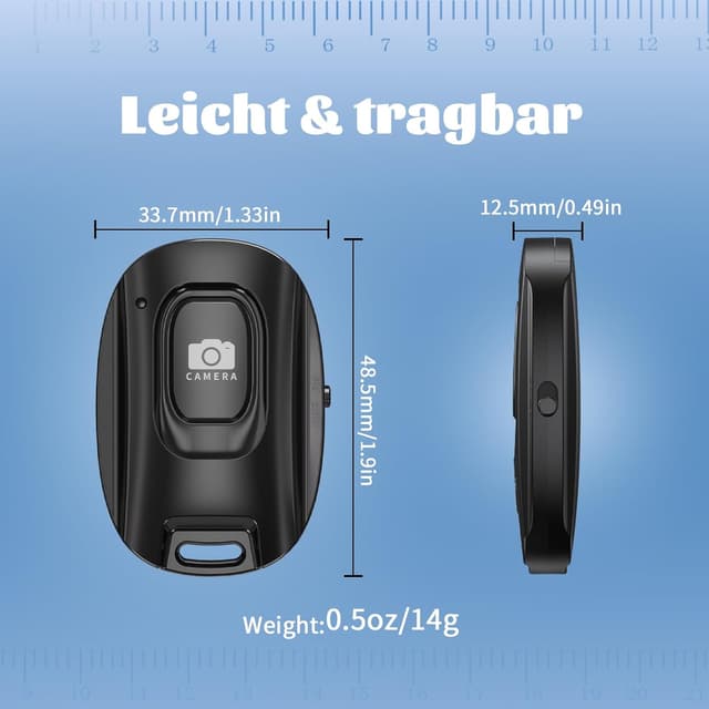 Thumbnail 4 de VYVIYON Bluetooth-Kameraselbstauslöser für iPhone & Android – wiederaufladbar mit Selfie-Knopf (2er Pack Handgelenkschlaufe)