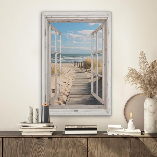 Detalle 2 de MuchoWow décoration murale en feutre 50x70 cm (Océan / Côte) — panneau mural décoratif et acoustique