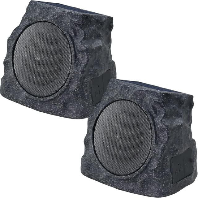 Detalle de uuffoo 2-Pack Solar Powered Rock Speakers for Outdoor Patios (IP44, RGB lights)