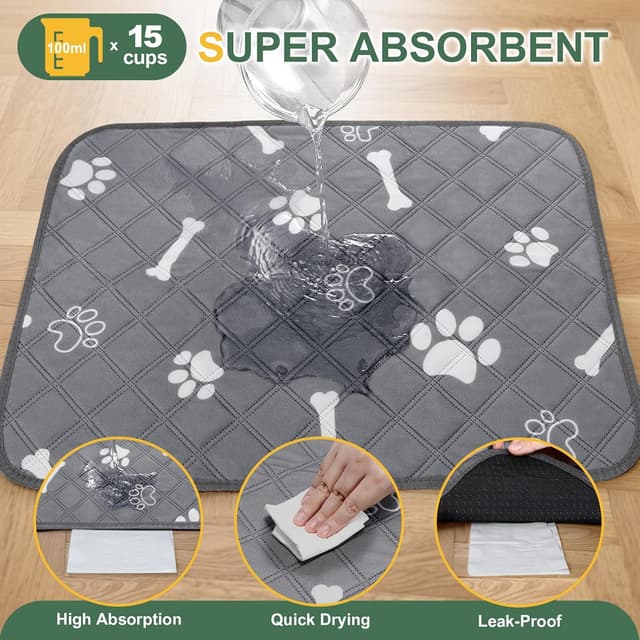 Detalle de Gimars2 Pezzi tappetini lavabili 60×50 cm per addestramento e assorbenza