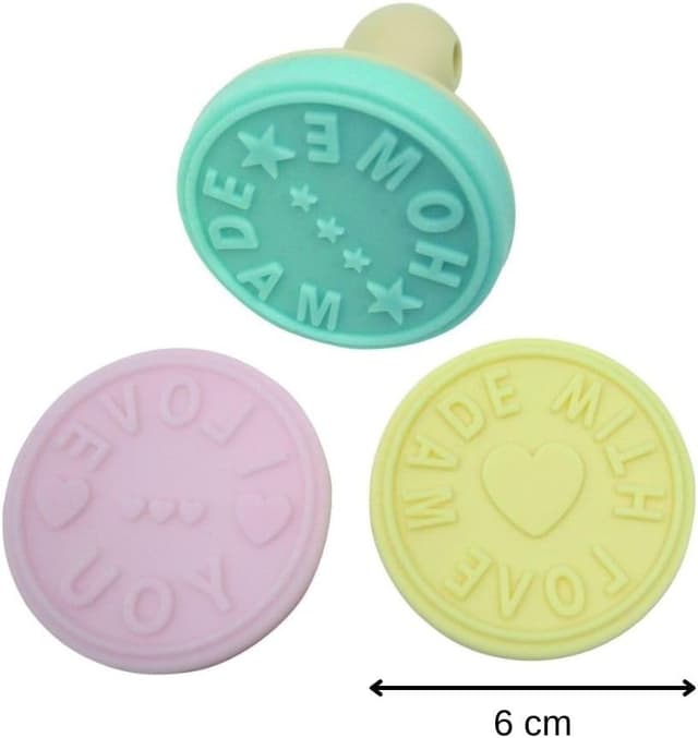 Detalle de Lot de 3 tampons à pâtisserie Zenker 44812 (silicone) pour biscuits — « Home Made », « I Love You », « Made with Love »