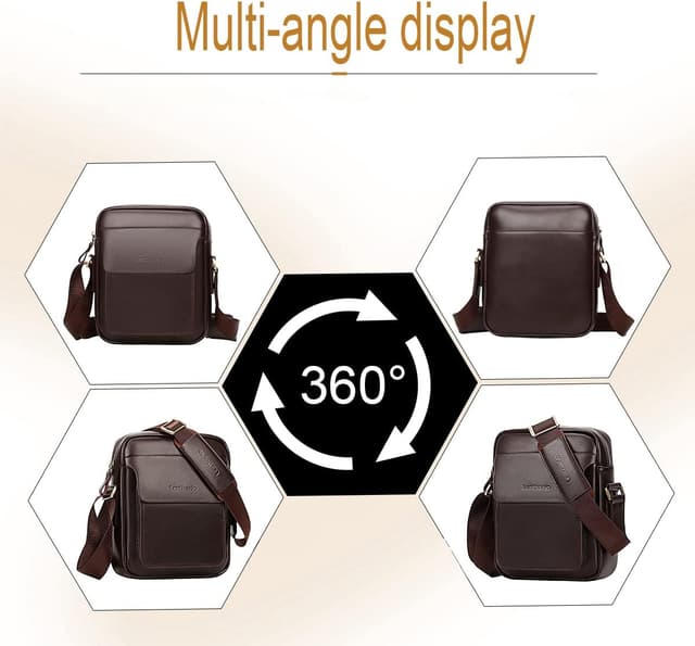 Thumbnail 6 de Leathario men’s vegan leather shoulder bag (small messenger, cross body) for work, travel and daily use