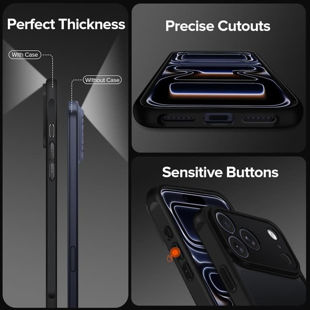 Detalle de Coque ivoler mat pour iPhone 17 Pro (6,3 pouces) + 2 vitres en verre trempé, protection caméra et antichoc