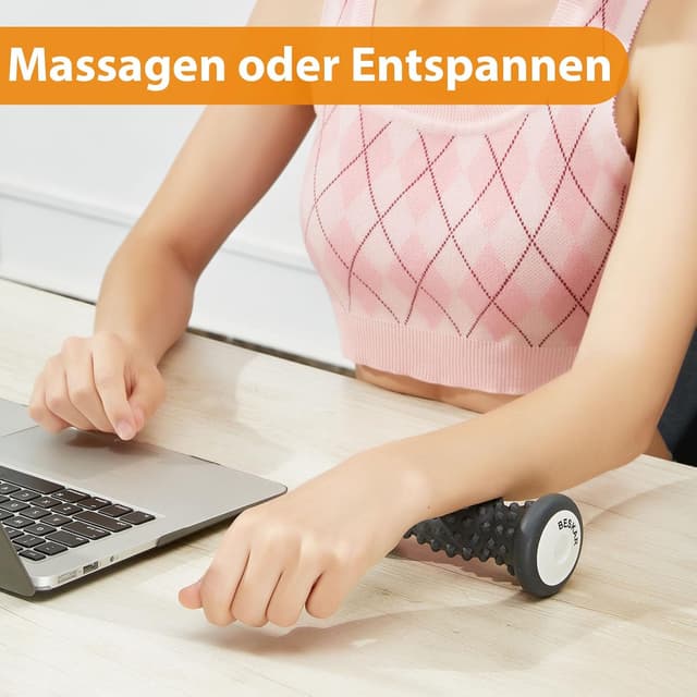 Detalle de BESKAR Fußmassageroller – ergonomische Massagerolle für Fußgewölbe & Plantarfasziitis-Linderung