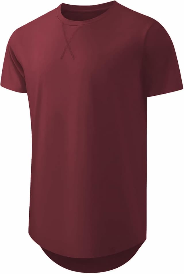 Detalle de Mancozy Men’s Longline Crewneck T-Shirts (Casual Hipster/Hip Hop Style)