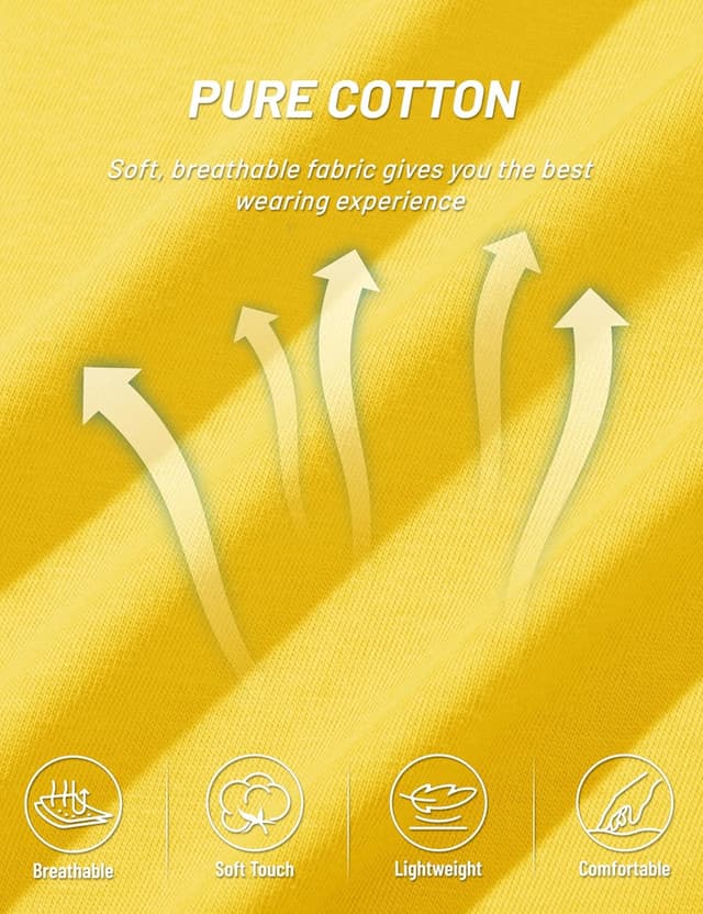 Detalle 2 de TACVASEN T-shirt manches longues homme en coton uni col rond (léger, évacuant l’humidité)